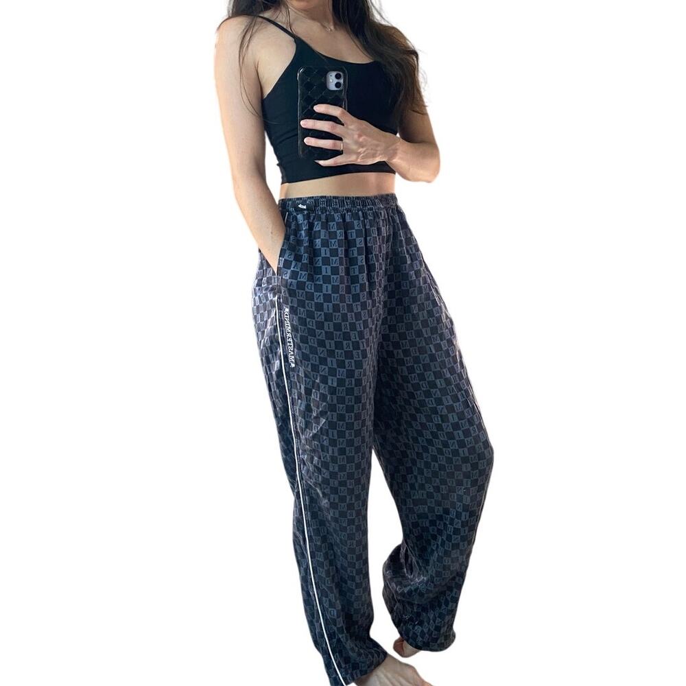 Vans x Mastermind Blue Black Silk Checkered Wide Leg World PyJama Pant Size XS